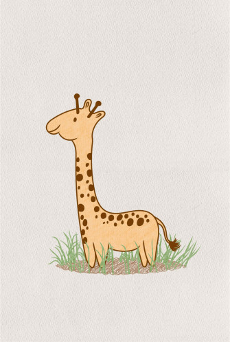 Cute Giraffe Cartoon On Grass Picture Wallpaper