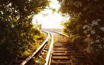 Relaxing Railroad Track Wallpaper