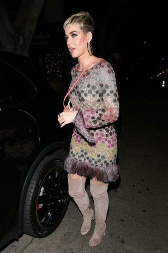 Katy Perry Stills Leaves Madeo Restaurant In West