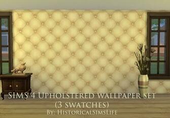 Mod The Sims Upholstered Panels Wallpaper Set