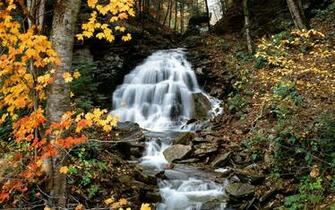 Waterfall Autumn Wallpaper Desktop