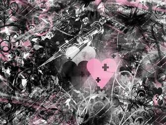 Pink And Black Hearts Wallpaper Desktop