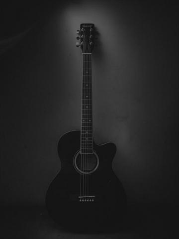 Black And White Acoustics Guitar I Love Photography So Click