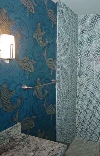 Koi Jump And Leap On A Beautiful Glimmering Wallpaper From Osborne