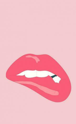 Bitten Lip iPhone Wallpaper