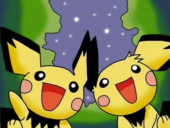 Cute Pichu Under The Stars Anime Pokemon HD Desktop Wallpaper