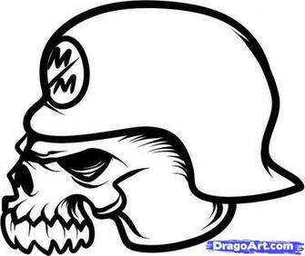 Draw Metal Mulisha Skull Step