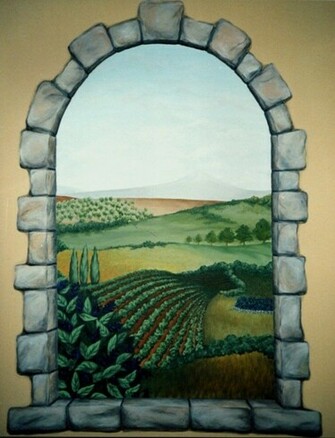 On Tuscany Mural Wallpaper Windows Decorating With