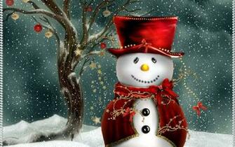 Cute Christmas Snowman Computer Desktop Wallpaper Pictures