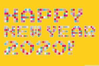 Happy New Year Pixel Art 4k HD Desktop Wallpaper For