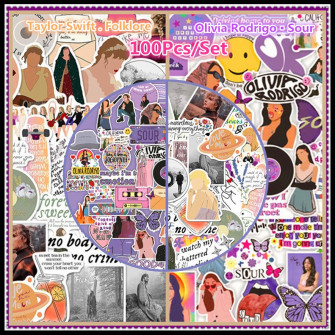 100pcs Set Taylor Swift Folklore Olivia Rodrigo Sour