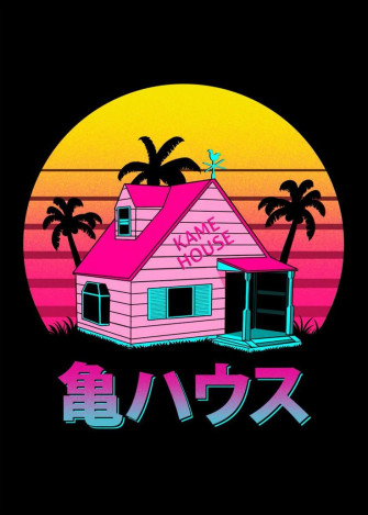 Retro Kame House Poster By Denis Orio Iba Ez Wallpaper