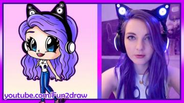 Draw Ldshadowlady Cute Easy Purple Light Up Cat