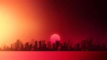 Video Games Vaporwave Texture Artwork Cityscape