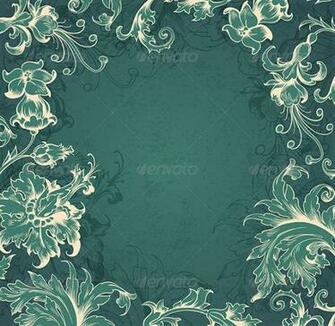 Green Victorian Background Background Decorative