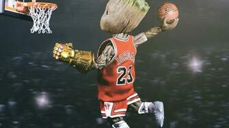 Baby Groot Playing Basketball Wallpaper HD Mafia