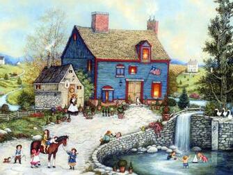 American Folk Art Linda Nelson Stocks Painting Americana