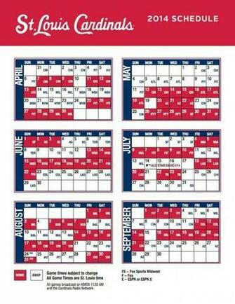 Cardinals Schedule Stl Louis