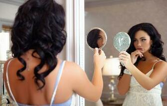 Wallpaper Girl Reflection Model Hair Playboy Mirror Brunette
