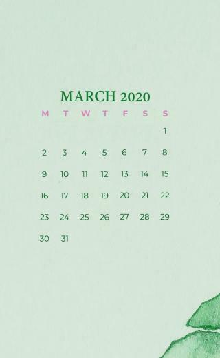 iPhone March Calendar Wallpaper