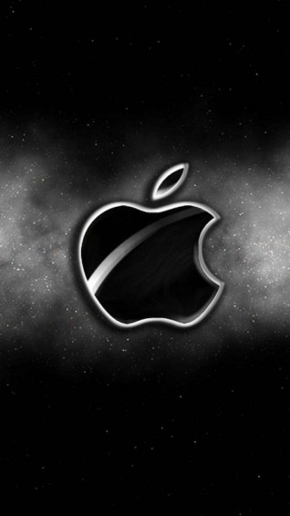 Pure Black Shiny Apple iPhone Logo Wallpaper