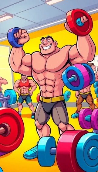 Cartoon Bodybuilding Wallpaper