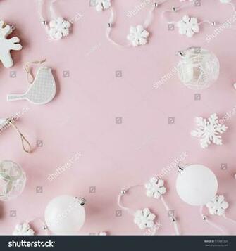 Frame Made Of White Christmas Decoration With Glass