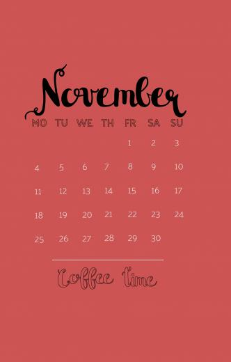 iPhone November Wallpaper Calendar
