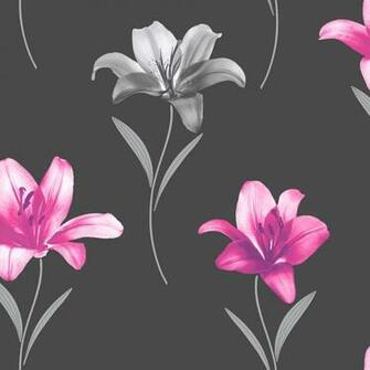 Muriva Lillia Pink And Black Wallpaper At Wilko
