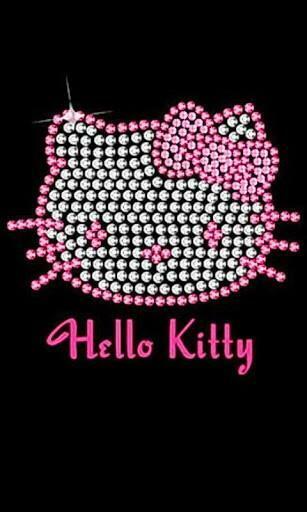 Bigger Hello Kitty Black Wallpaper For Android Screenshot