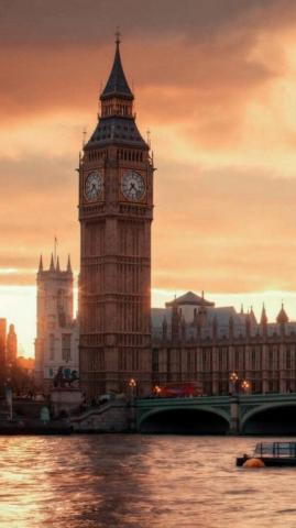 London Wallpaper Rain Sunset