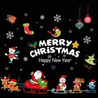 Vacally Merry Christmas Decals Wall Art Window Sticker