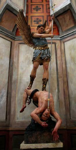 St Michael The Archangel Casting Satan Into Hell By
