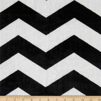 Black And White Chevron Print Minky