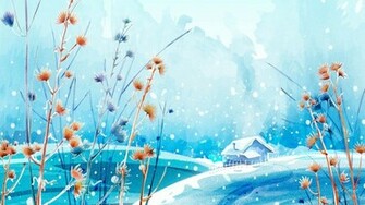 Winter Wonderland Cottage Wallpaper