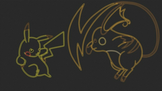 Pikachu Vs Raichu Lineart Neon Wallpaper By Gt4tube