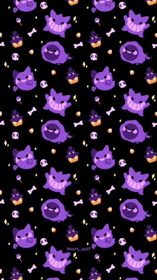 Halloween Pokemon Seamless Wallpaper