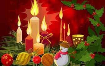 Candles Snowman Christmas Holiday Computer Desktop Wallpaper