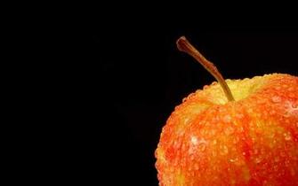 Wallpaper Orange Apple On Black Background