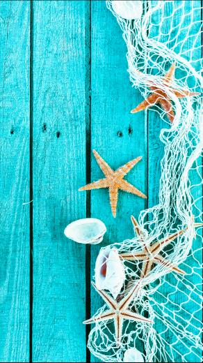 Art Creative Sea Star Blue Wood Wallpaper Cute Achtergrond En