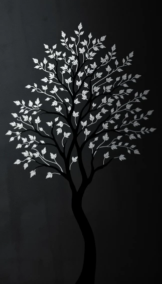 Black And Silver Tree Wallpaper