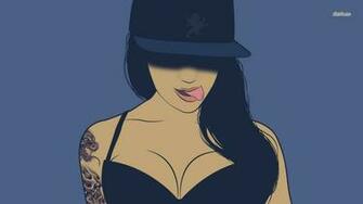 Tattooed Girl Wallpaper Vector