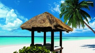 Beach Hut Wallpaper