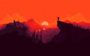 Explorer Sunset Valley Digital Art Wallpaper