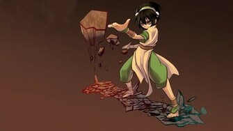 Airbender Girl Female Earth Bending Cartoon HD Wallpaper Background