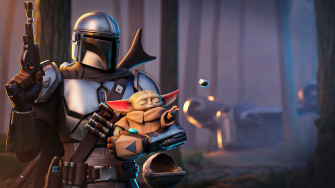 Fortnite Mandalorian Baby Yoda HD 4k Wallpaper