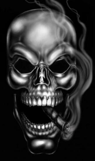 Smoking Skull By Ram Robertmarzullo