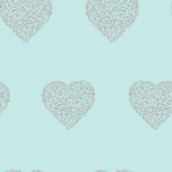 Love Wallpaper Shimmer Hearts Teal Silver Ilw980041