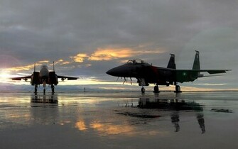Widescreen Wallpaper F 15e Strike Eagle At Sunrise X