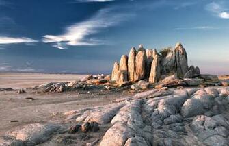 Wallpaper Botswana Kubu Island Granite Rocks Image For Desktop